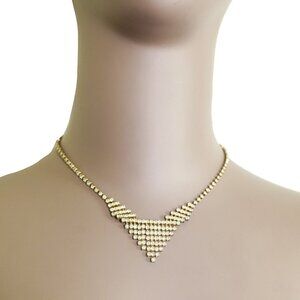 Vintage Glamorous‎ Statement Rhinestone Dangle Dainty Necklace Wedding Jewelry